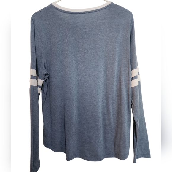 Disney Little Mermaid Blue Baseball Long Sleeve Tee Shirt SZ Large - Picture 2 of 6